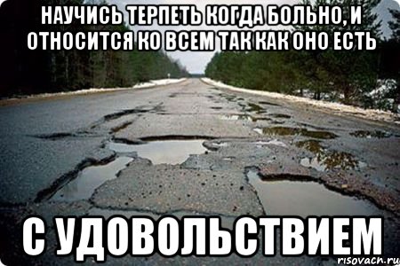 научись терпеть когда больно, и относится ко всем так как оно есть с удовольствием, Мем Дорога в Котельниче