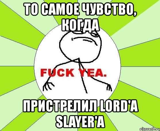 то самое чувство, когда пристрелил lord'a slayer'a