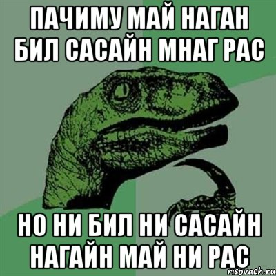 пачиму май наган бил сасайн мнаг рас но ни бил ни сасайн нагайн май ни рас, Мем Филосораптор