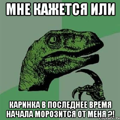 мне кажется или каринка в последнее время начала морозится от меня ?!, Мем Филосораптор