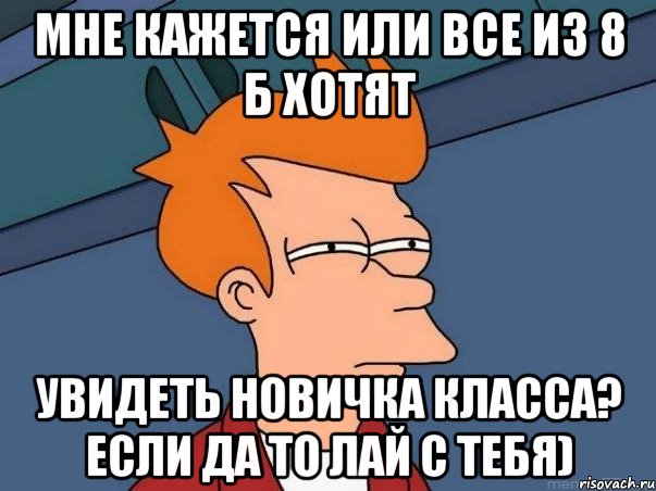 мне кажется или все из 8 б хотят увидеть новичка класса? если да то лай с тебя), Мем  Фрай (мне кажется или)