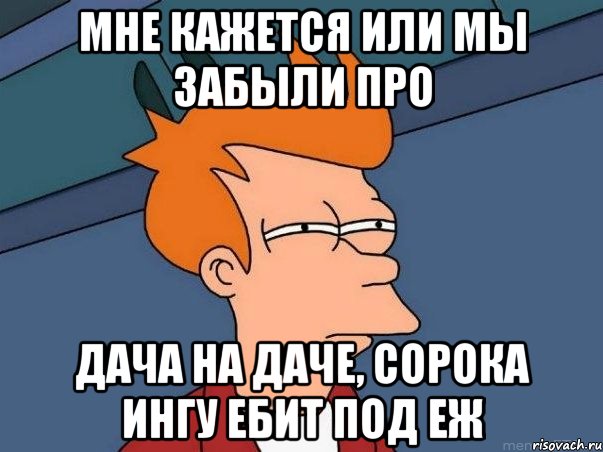 мне кажется или мы забыли про дача на даче, сорока ингу ебит под еж, Мем  Фрай (мне кажется или)