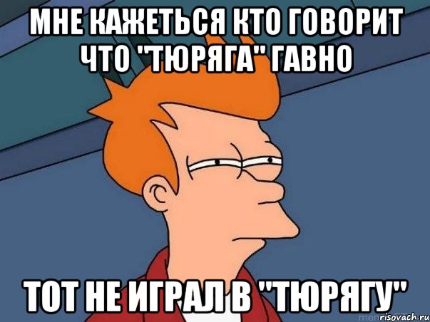 мне кажеться кто говорит что "тюряга" гавно тот не играл в "тюрягу", Мем  Фрай (мне кажется или)