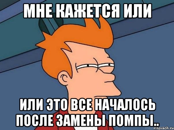 мне кажется или или это все началось после замены помпы.., Мем  Фрай (мне кажется или)