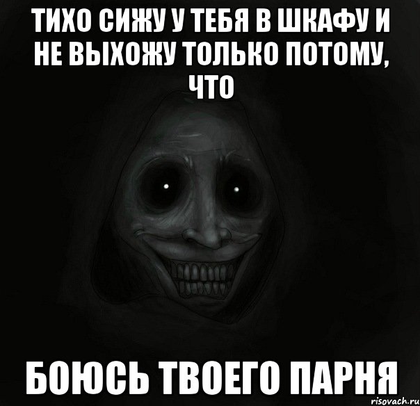 тихо сижу у тебя в шкафу и не выхожу только потому, что боюсь твоего парня