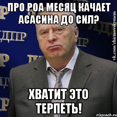 про роа месяц качает асасина до сил? хватит это терпеть!, Мем Хватит это терпеть (Жириновский)