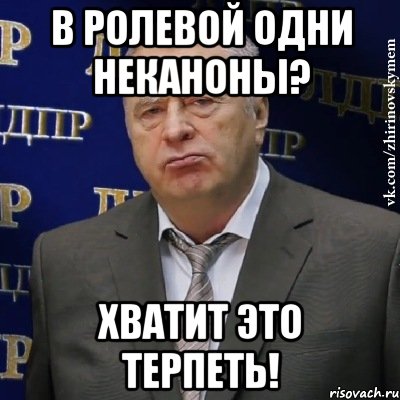 в ролевой одни неканоны? хватит это терпеть!, Мем Хватит это терпеть (Жириновский)