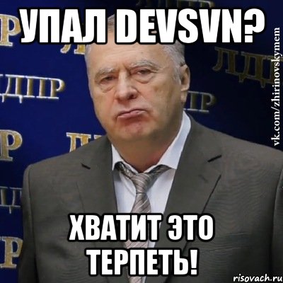 упал devsvn? хватит это терпеть!, Мем Хватит это терпеть (Жириновский)