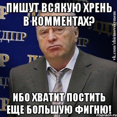 пишут всякую хрень в комментах? ибо хватит постить еще большую фигню!, Мем Хватит это терпеть (Жириновский)