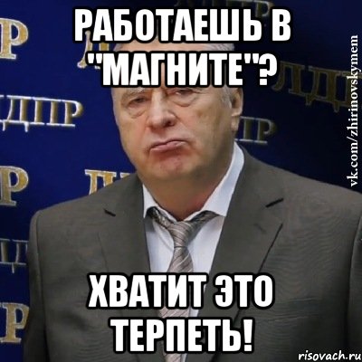 работаешь в "магните"? хватит это терпеть!, Мем Хватит это терпеть (Жириновский)