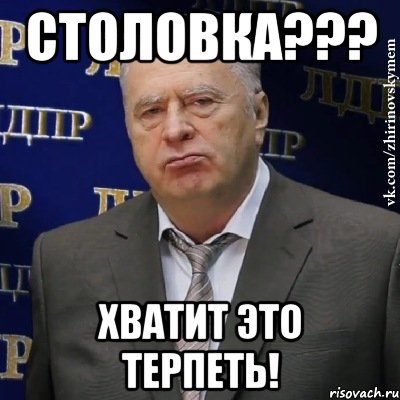 столовка??? хватит это терпеть!, Мем Хватит это терпеть (Жириновский)