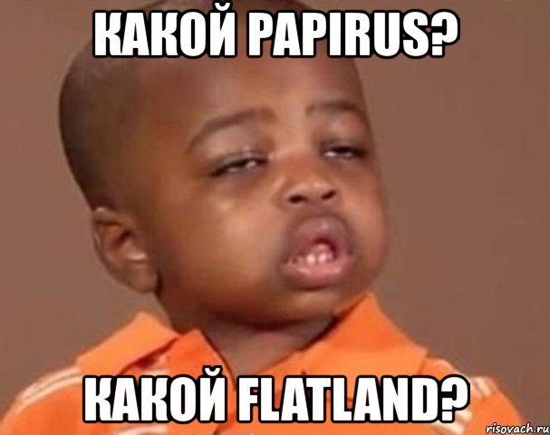 какой papirus? какой flatland?, Мем  Какой пацан (негритенок)