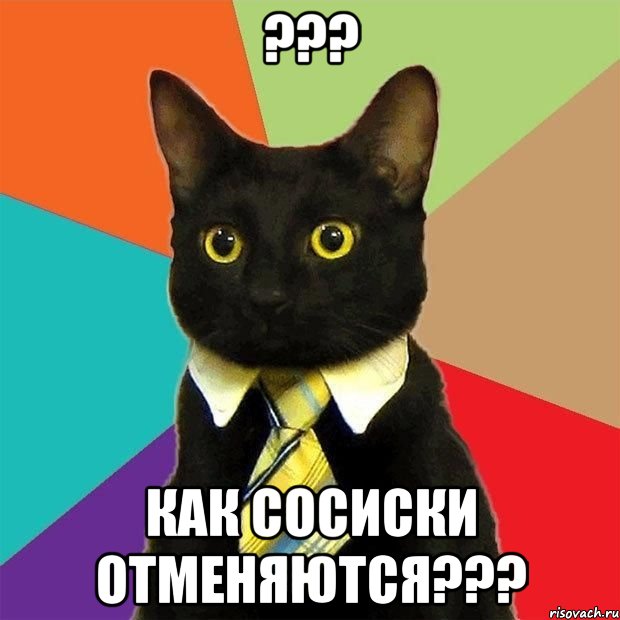 ??? как сосиски отменяются???, Мем  Кошечка