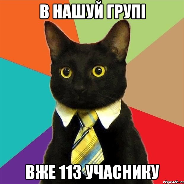 в нашуй групі вже 113 учаснику, Мем  Кошечка