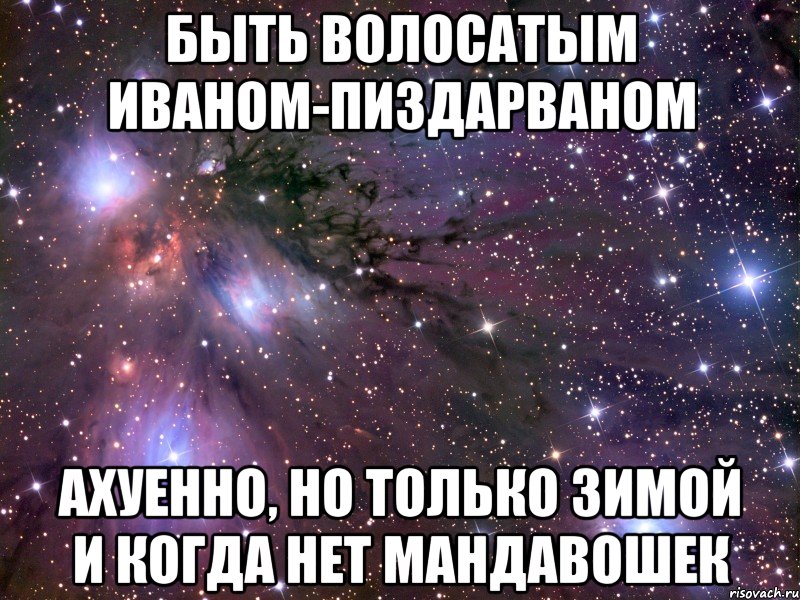 быть волосатым иваном-пиздарваном ахуенно, но только зимой и когда нет мандавошек, Мем Космос