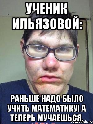 ученик ильязовой: раньше надо было учить математику! а теперь мучаешься.
