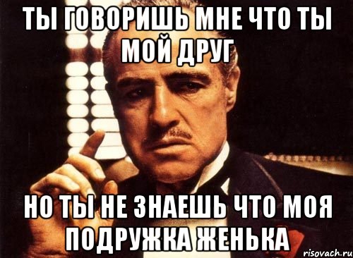 ты говоришь мне что ты мой друг но ты не знаешь что моя подружка женька, Мем крестный отец