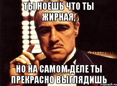 ты ноешь что ты жирная, но на самом деле ты прекрасно выглядишь, Мем крестный отец