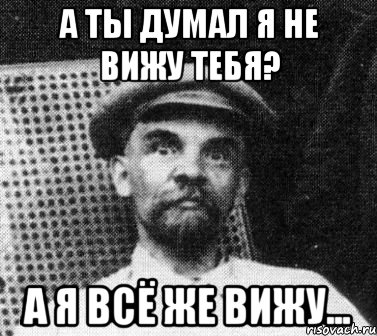 а ты думал я не вижу тебя? а я всё же вижу..., Мем   Ленин удивлен