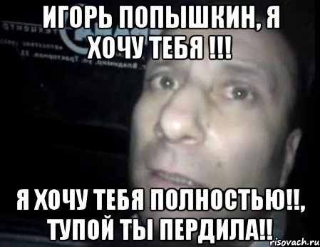 игорь попышкин, я хочу тебя !!! я хочу тебя полностью!!, тупой ты пердила!!, Мем Ломай меня полностью