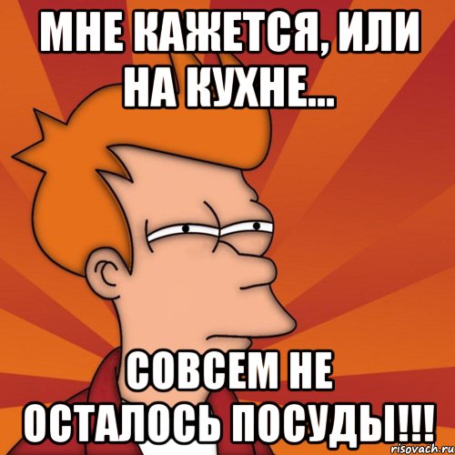 мне кажется, или на кухне... совсем не осталось посуды!!!, Мем Мне кажется или (Фрай Футурама)