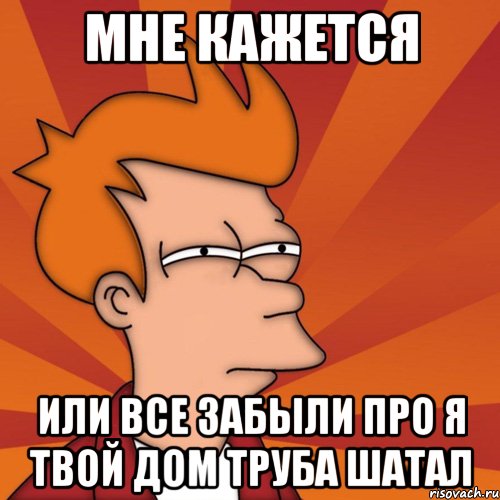 мне кажется или все забыли про я твой дом труба шатал, Мем Мне кажется или (Фрай Футурама)