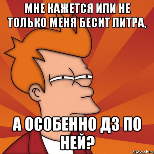 мне кажется или не только меня бесит литра, а особенно дз по ней?, Мем Мне кажется или (Фрай Футурама)