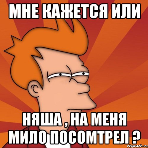 мне кажется или няша , на меня мило посомтрел ?, Мем Мне кажется или (Фрай Футурама)