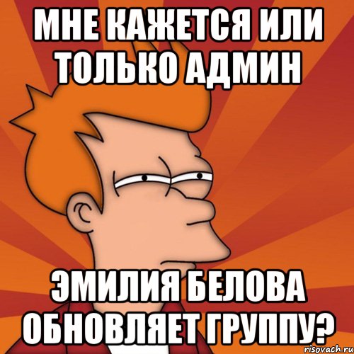 мне кажется или только админ эмилия белова обновляет группу?, Мем Мне кажется или (Фрай Футурама)