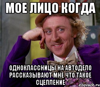 мое лицо когда одноклассницы на автодело рассказывают мне что такое сцепление, Мем мое лицо