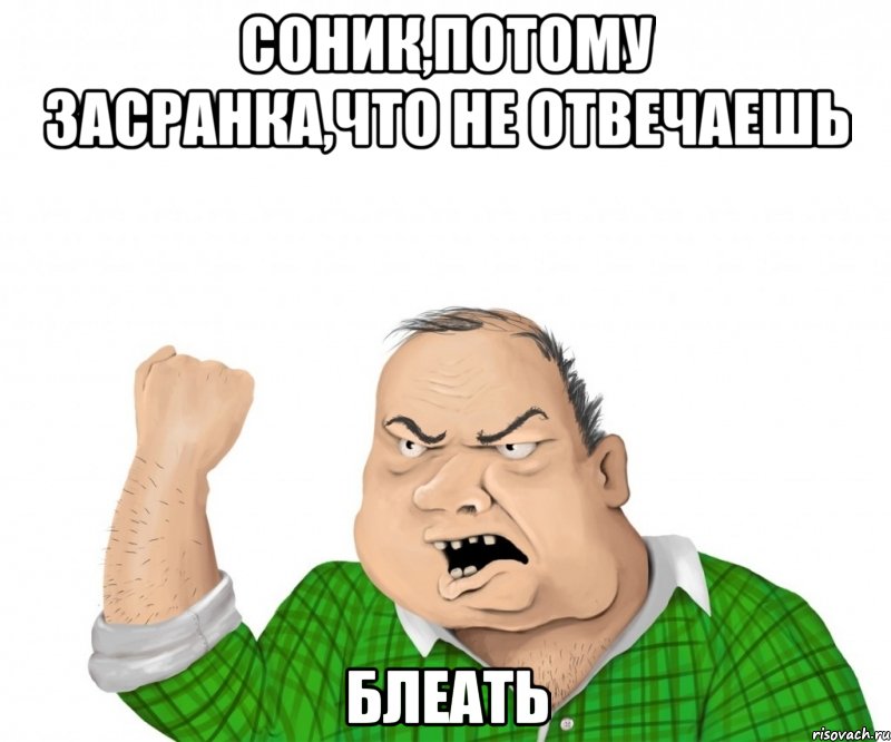 соник,потому засранка,что не отвечаешь блеать, Мем мужик