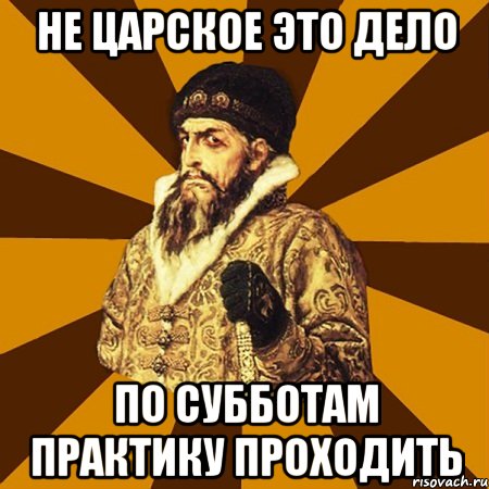 не царское это дело по субботам практику проходить, Мем Не царское это дело