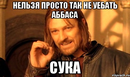 нельзя просто так не уебать аббаса сука, Мем Нельзя просто так взять и (Боромир мем)