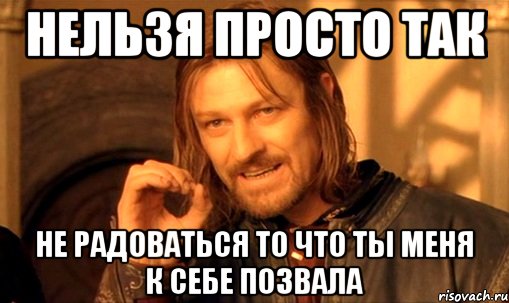 нельзя просто так не радоваться то что ты меня к себе позвала, Мем Нельзя просто так взять и (Боромир мем)