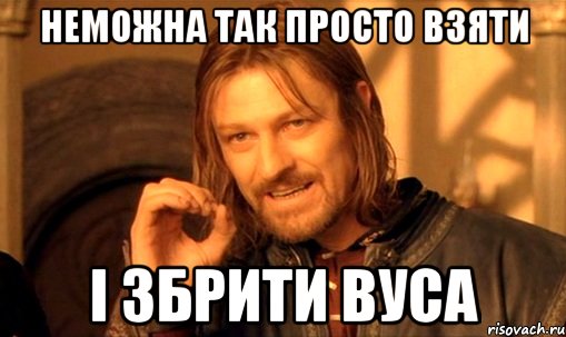 неможна так просто взяти і збрити вуса, Мем Нельзя просто так взять и (Боромир мем)