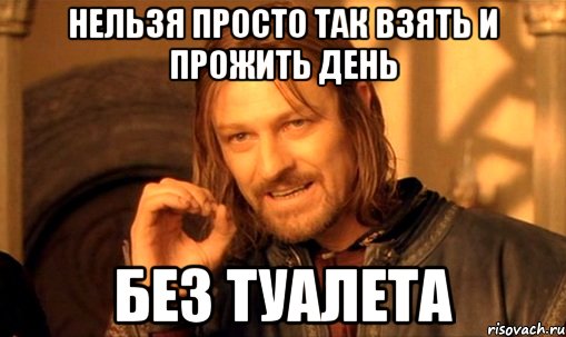 нельзя просто так взять и прожить день без туалета, Мем Нельзя просто так взять и (Боромир мем)