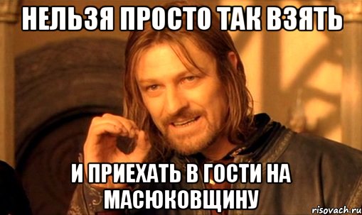 нельзя просто так взять и приехать в гости на масюковщину, Мем Нельзя просто так взять и (Боромир мем)