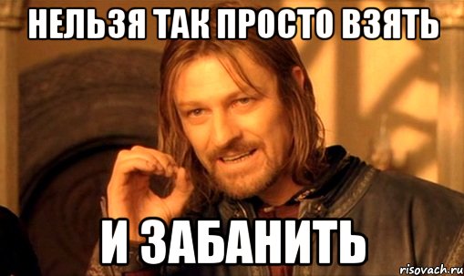 нельзя так просто взять и забанить, Мем Нельзя просто так взять и (Боромир мем)