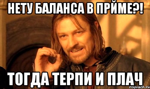 нету баланса в прйме?! тогда терпи и плач, Мем Нельзя просто так взять и (Боромир мем)