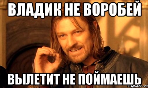 владик не воробей вылетит не поймаешь, Мем Нельзя просто так взять и (Боромир мем)