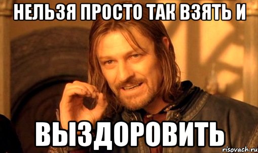 нельзя просто так взять и выздоровить, Мем Нельзя просто так взять и (Боромир мем)