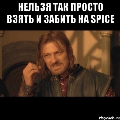 нельзя так просто взять и забить на spice , Мем Нельзя просто взять