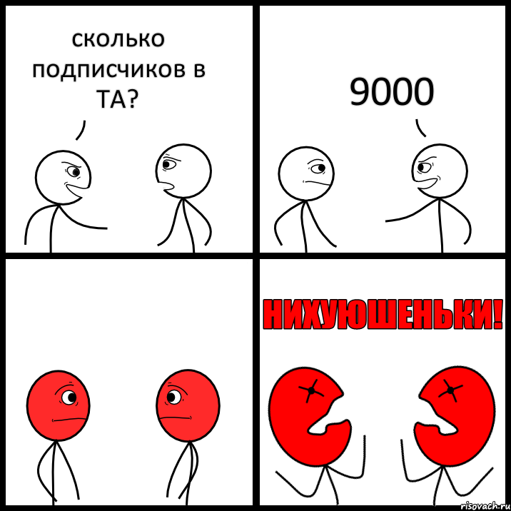 сколько подписчиков в ТА? 9000, Комикс НИХУЮШЕНЬКИ