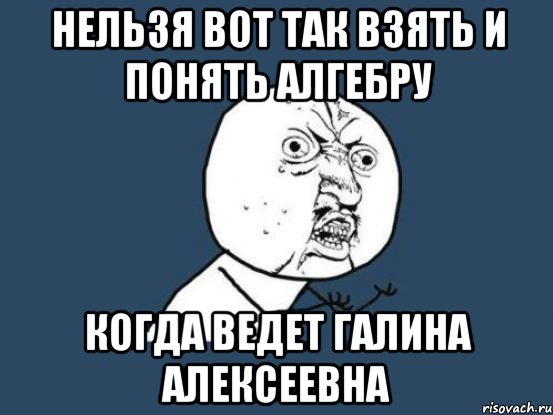 нельзя вот так взять и понять алгебру когда ведет галина алексеевна, Мем Ну почему