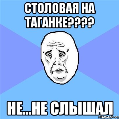 столовая на таганке??? не...не слышал, Мем Okay face