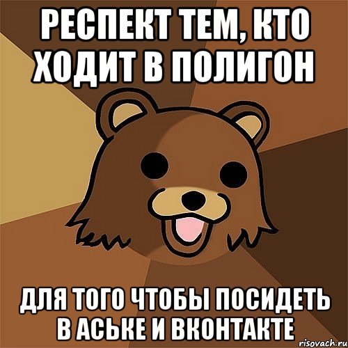 респект тем, кто ходит в полигон для того чтобы посидеть в аське и вконтакте, Мем Педобир