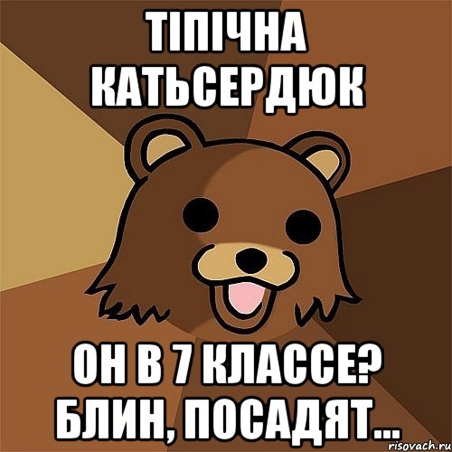 тіпічна катьсердюк он в 7 классе? блин, посадят..., Мем Педобир