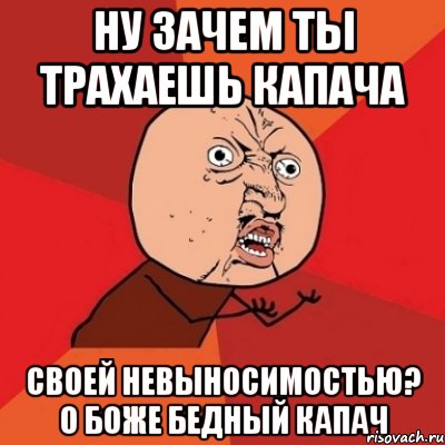 ну зачем ты трахаешь капача своей невыносимостью? о боже бедный капач, Мем Почему