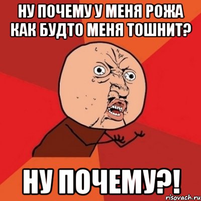 ну почему у меня рожа как будто меня тошнит? ну почему?!, Мем Почему