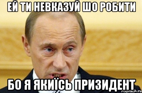 ей ти невказуй шо робити бо я якиїсь призидент, Мем путин